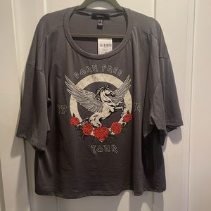 Sort of cropped, loose tee